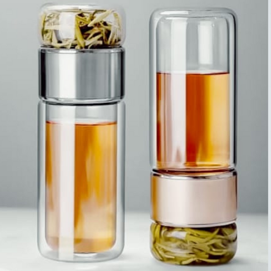Botella de té de cristal